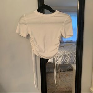 Zara White Scrunch-Tie Top